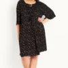 Evans Black Dot Festival Dress