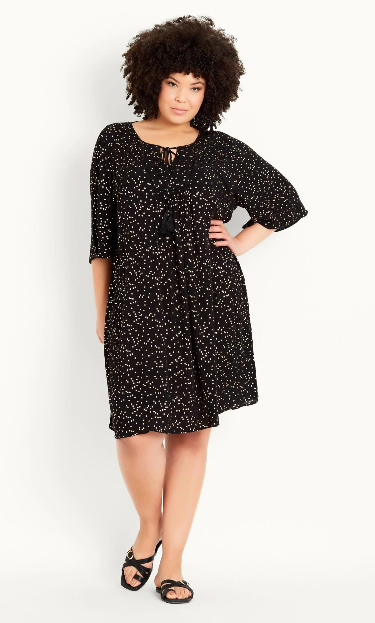 Evans Black Dot Festival Dress 1 Evans Black Dot Festival Dress