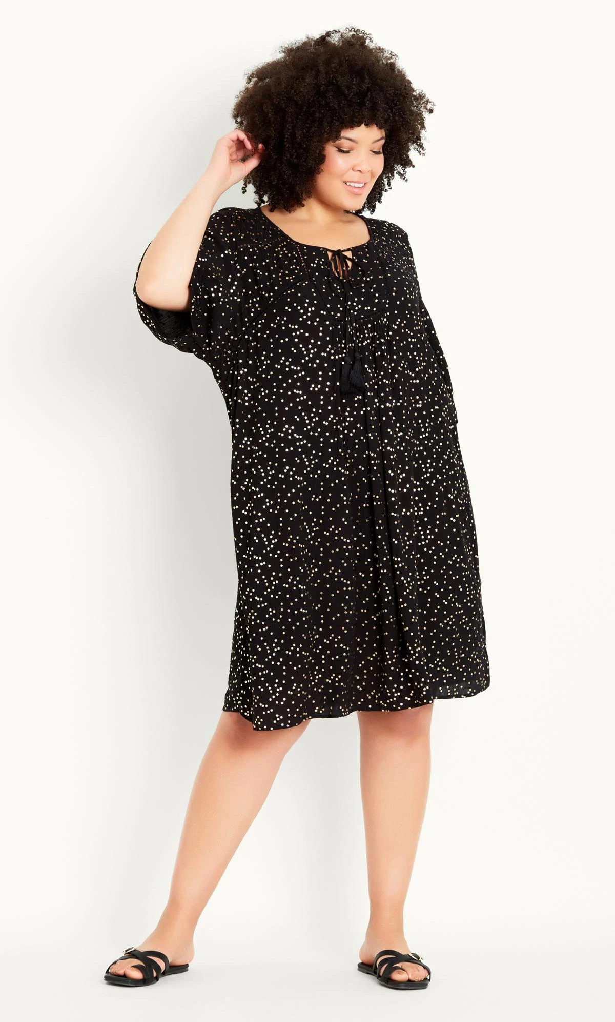 Evans Black Dot Festival Dress 2 Evans Black Dot Festival Dress - Image 2