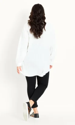 Evans White Check Oversized Shirt -Bold Fit Store 211124WHITE 4
