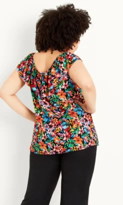 Evans Multi Floral Print Top -Bold Fit Store 211125MULTI 3