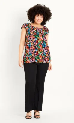 Evans Multi Floral Print Top -Bold Fit Store 211125MULTI 5