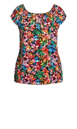 Evans Multi Floral Print Top -Bold Fit Store 211125MULTI 7