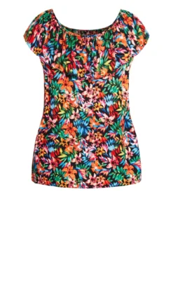 Evans Multi Floral Print Top -Bold Fit Store 211125MULTI 8