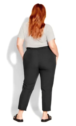 Evans Black Slim Leg Cropped Trousers -Bold Fit Store 211260BLACK 4