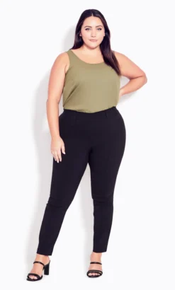 Evans Black Pull On Tapered Trousers