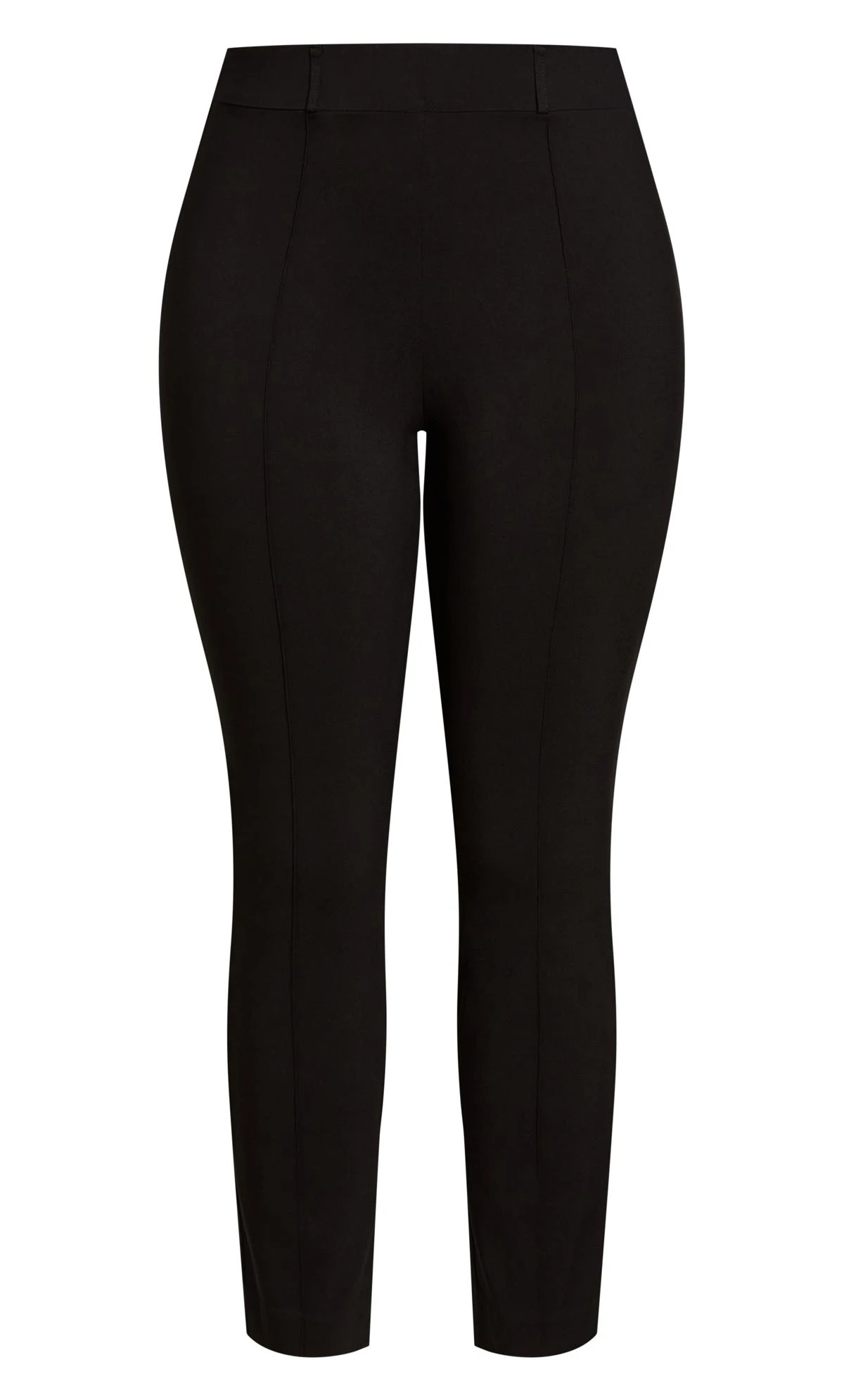 Evans Black Slim Leg High Waisted Pintuck Front Trousers 3 Evans Black Slim Leg High Waisted Pintuck Front Trousers - Image 3