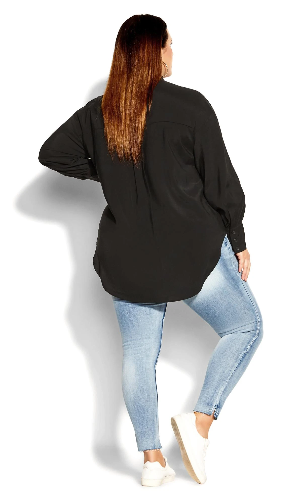 City Chic Black Sleek Pocket Shirt 4 City Chic Black Sleek Pocket Shirt - Image 4