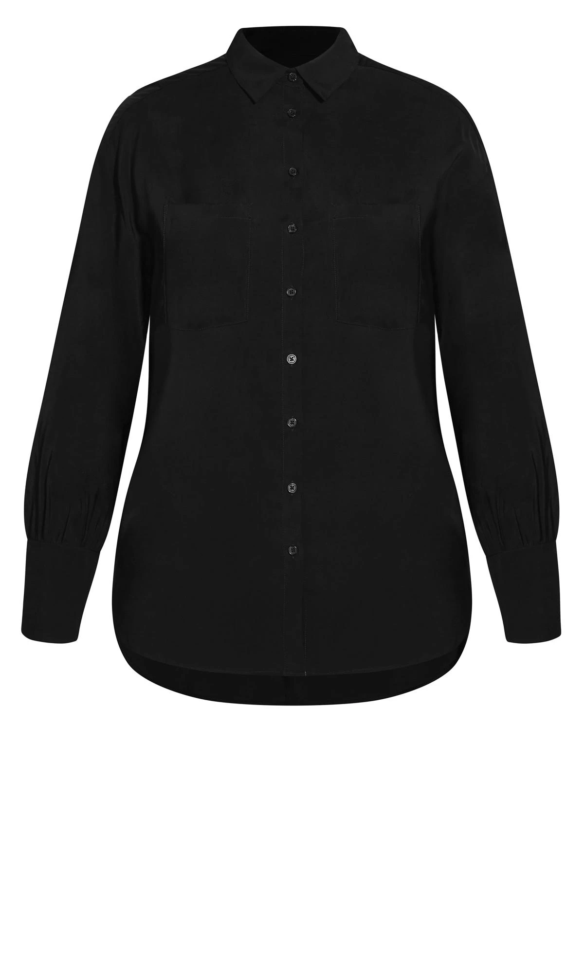 City Chic Black Sleek Pocket Shirt 5 City Chic Black Sleek Pocket Shirt - Image 5