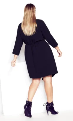 City Chic Black Twisted Knot Shift Dress -Bold Fit Store 211308BLACK 5