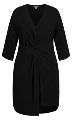 City Chic Black Twisted Knot Shift Dress -Bold Fit Store 211308BLACK 6