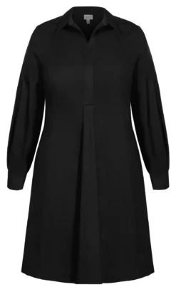 City Chic Black Shirt Dress -Bold Fit Store 211310BLACK 4