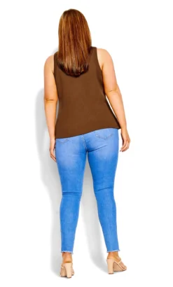 City Chic Brown Pared Back Tank -Bold Fit Store 211317COCOA 5