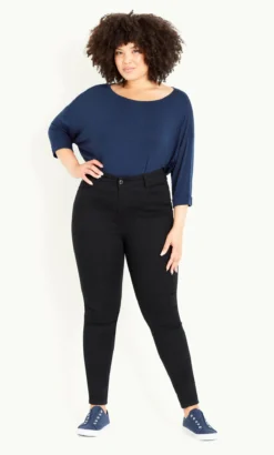 Evans Skinny Long Length Black Jean