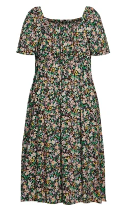Evans Multi Spun Floral Dress -Bold Fit Store 211546MULTI 14