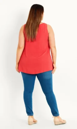 Evans Orange Button Through Vest -Bold Fit Store 211557CORAL 13