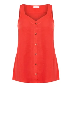 Evans Orange Button Through Vest -Bold Fit Store 211557CORAL 14