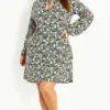 Evans Multi Floral Tie Neck Dress