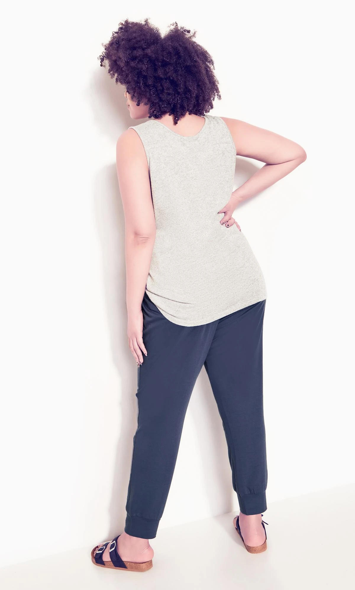 Avenue Navy Blue Pintuck Cuffed Joggers 3 Avenue Navy Blue Pintuck Cuffed Joggers - Image 3