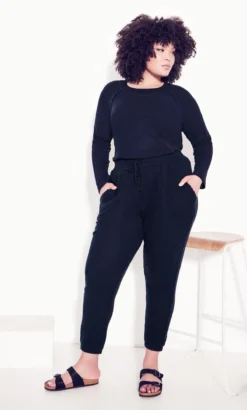 Avenue Zim & Zoe Navy Texture Pant