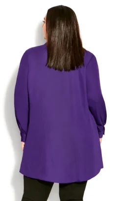 Avenue Cobalt Blue Longline Shirt -Bold Fit Store 211714PURPLE 3