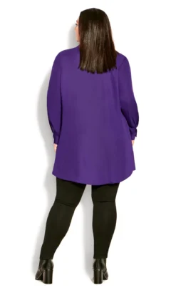 Avenue Cobalt Blue Longline Shirt -Bold Fit Store 211714PURPLE 4