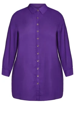 Avenue Cobalt Blue Longline Shirt -Bold Fit Store 211714PURPLE 5
