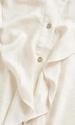 Avenue Ivory Ruffle Long Sleeve Blouse -Bold Fit Store 211718VANILLA 7