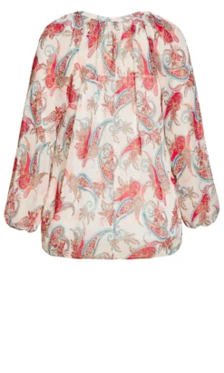 Evans White & Pink Boho Paisley Top -Bold Fit Store 211848MULTI 16