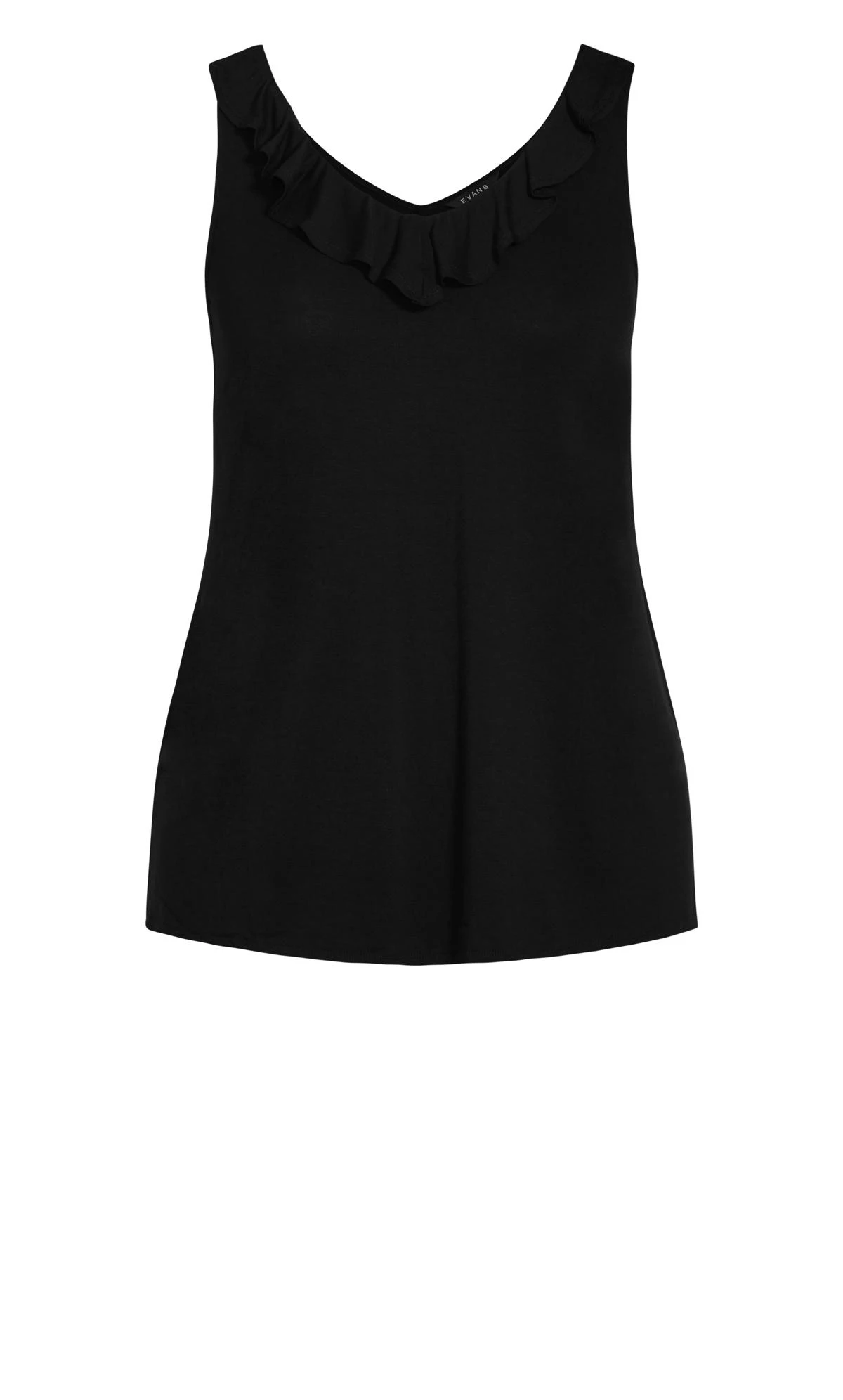 Evans Black Frill Neckline Vest Top 4 Evans Black Frill Neckline Vest Top - Image 4