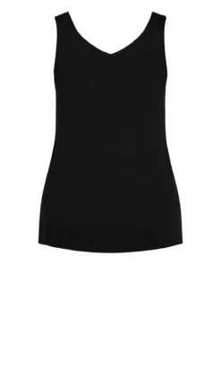 Evans Black Frill Neckline Vest Top 9 Evans Black Frill Neckline Vest Top -Bold Fit Store 211854BLACK 5