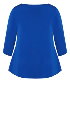 Avenue Blue Tie Front Zip Top -Bold Fit Store 211892COBALT 6