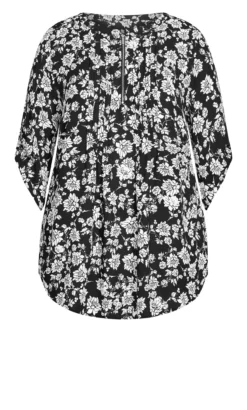 Avenue Black Eastbrook Print Top -Bold Fit Store 211912MONOSTENCILFLORA 7