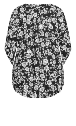 Avenue Black Eastbrook Print Top -Bold Fit Store 211912MONOSTENCILFLORA 8