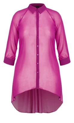 City Chic Pink Surprise Back Shirt -Bold Fit Store 211988MAGENTA 5
