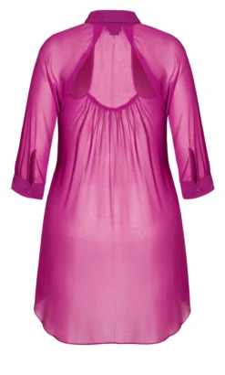 City Chic Pink Surprise Back Shirt -Bold Fit Store 211988MAGENTA 6