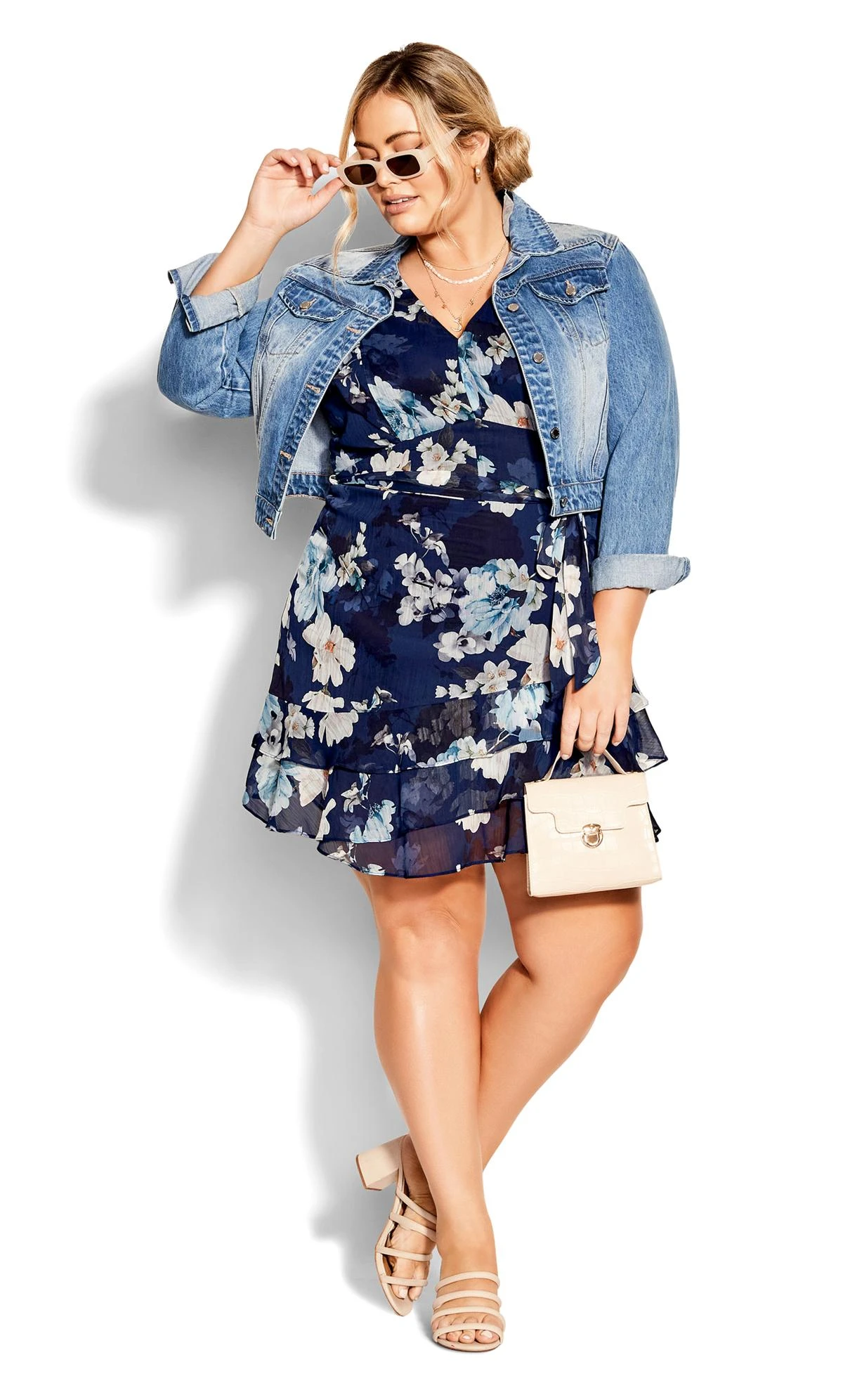 City Chic Navy Shy Floral Dress 2 City Chic Navy Shy Floral Dress - Image 2