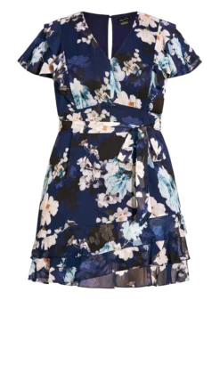 City Chic Navy Shy Floral Dress 10 City Chic Navy Shy Floral Dress -Bold Fit Store 211992NAVYSHYORCHID 4