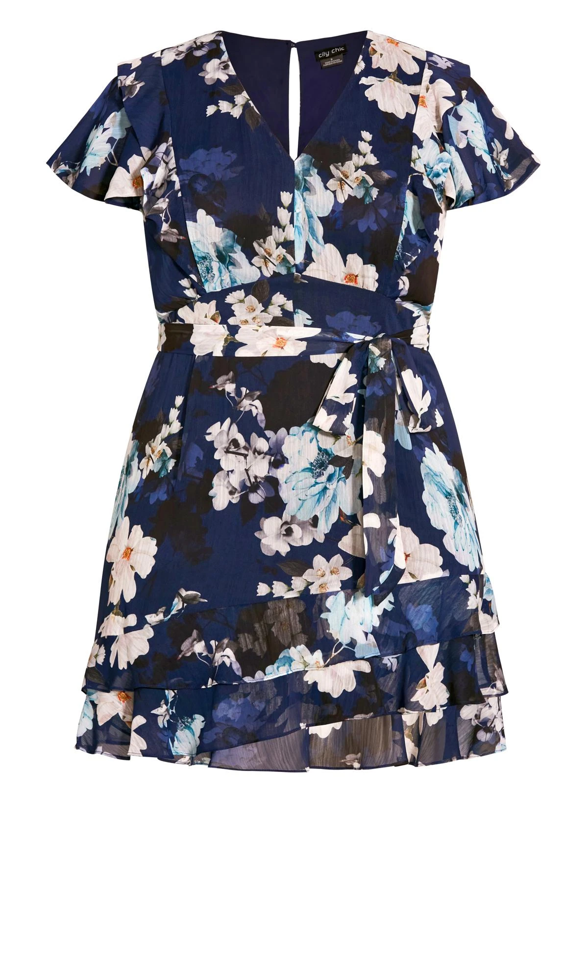 City Chic Navy Shy Floral Dress 4 City Chic Navy Shy Floral Dress - Image 4