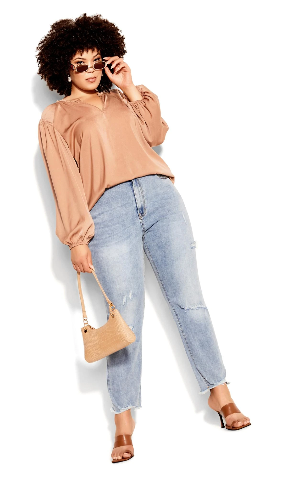 City Chic Brown New Level Top 2 City Chic Brown New Level Top - Image 2