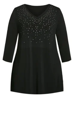 Avenue Black Sequin Knit Top -Bold Fit Store 212196BLACK 5