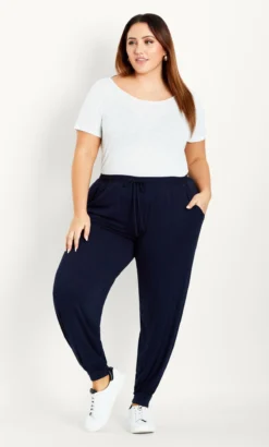 Evans Navy Jersey Cuff Jogger