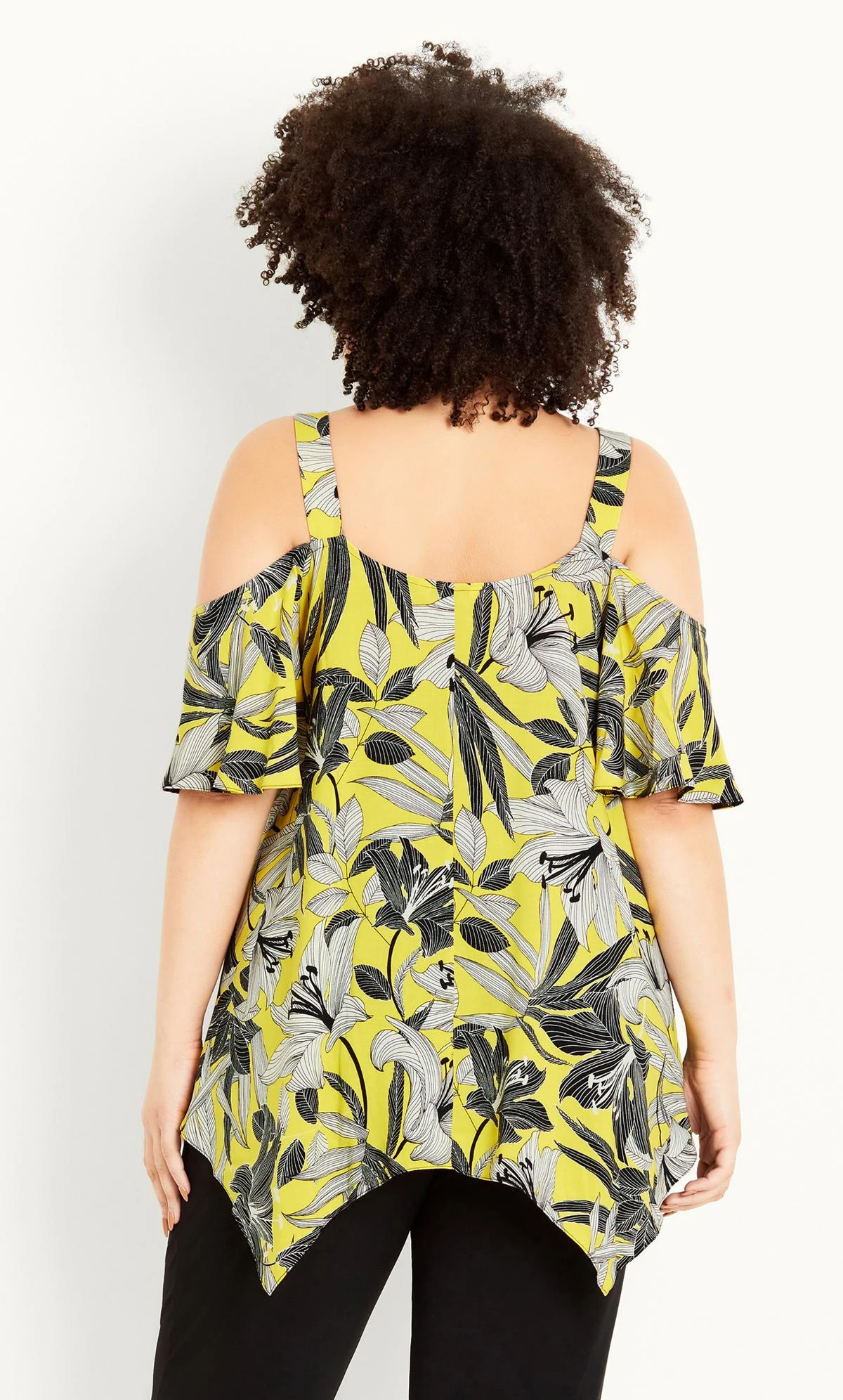 Evans Yellow Cold Shoulder Top 3 Evans Yellow Cold Shoulder Top - Image 3