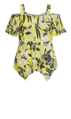 Evans Yellow Cold Shoulder Top 12 Evans Yellow Cold Shoulder Top -Bold Fit Store 212263YELLOW 6