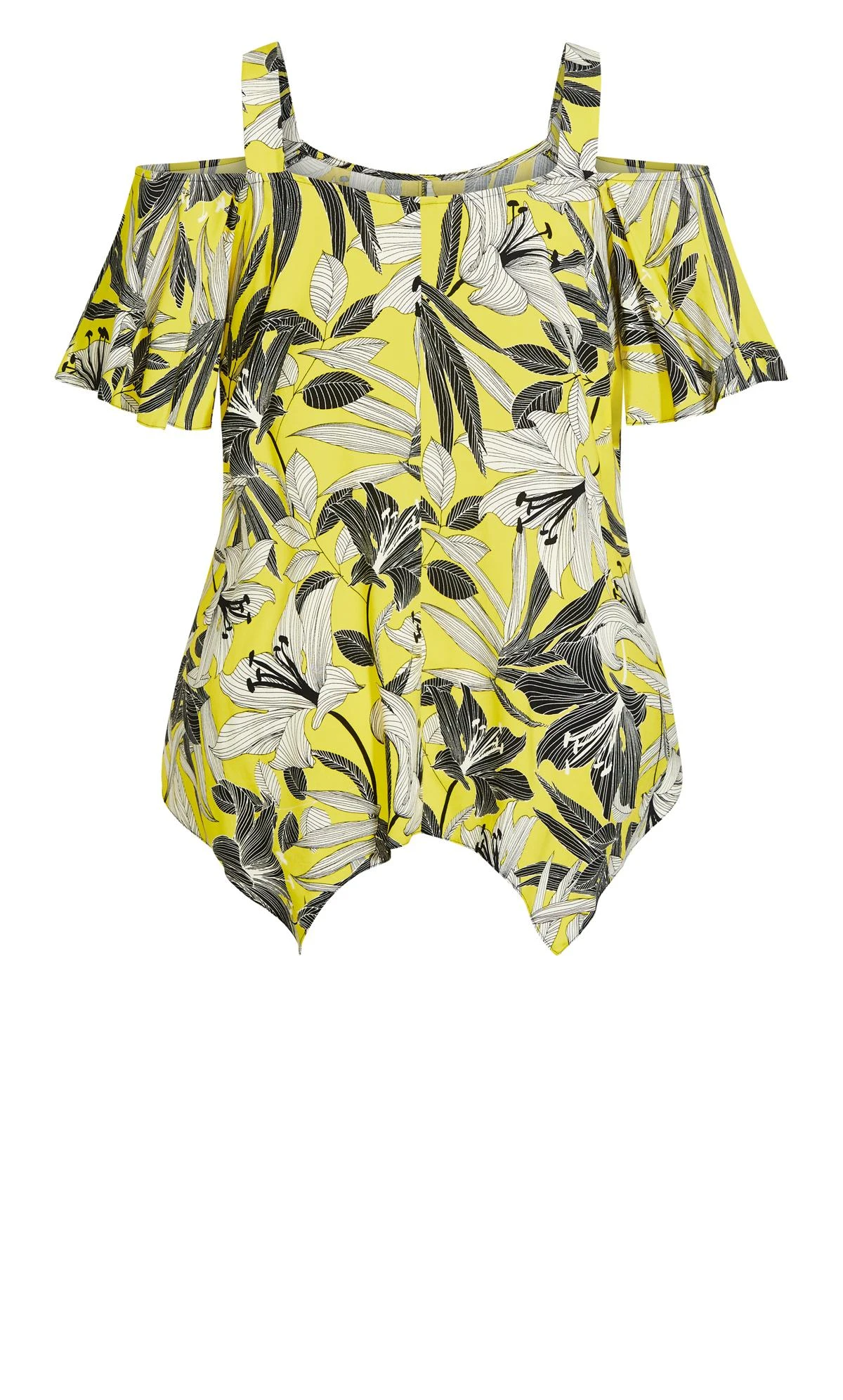 Evans Yellow Cold Shoulder Top 6 Evans Yellow Cold Shoulder Top - Image 6