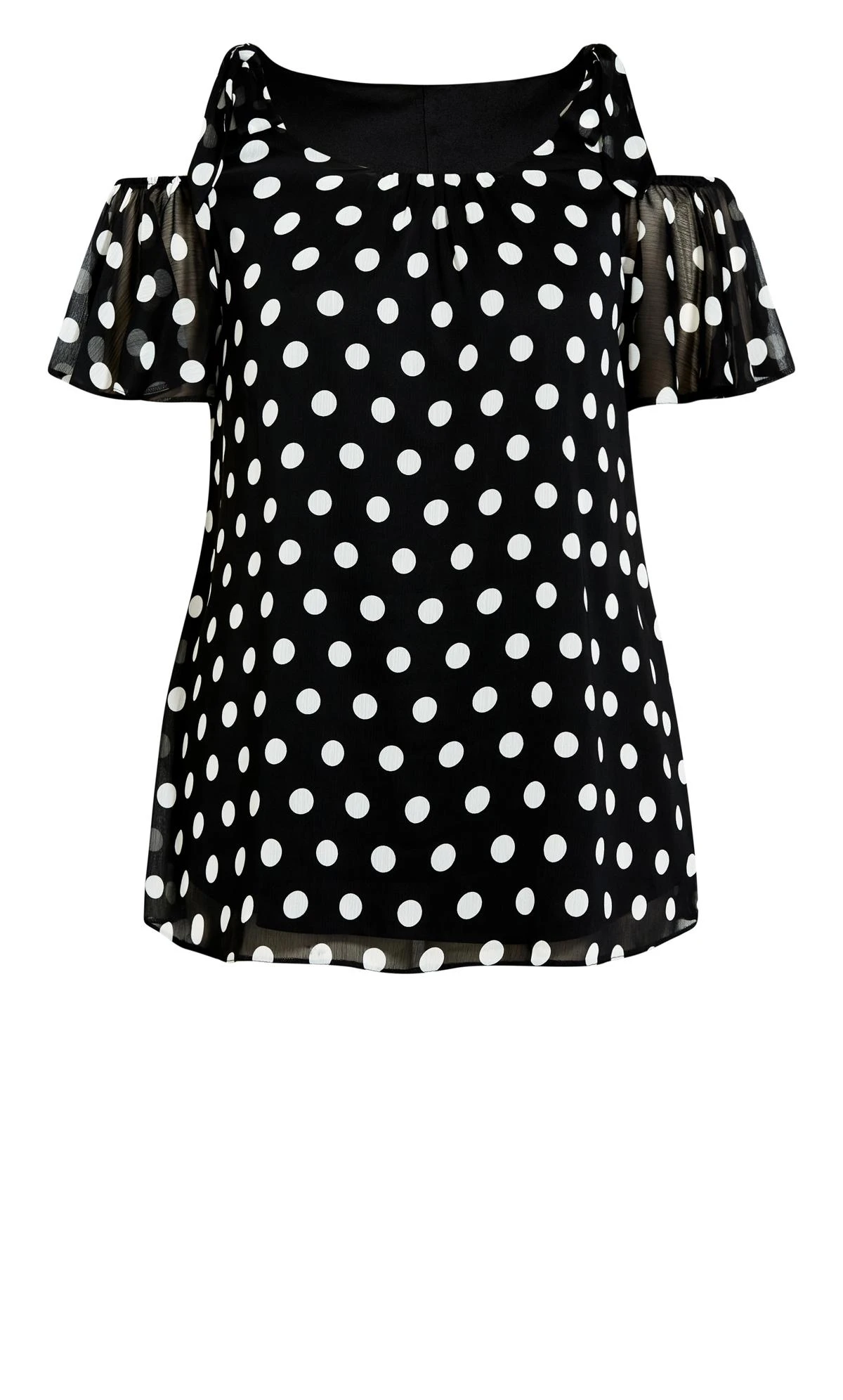 Evans Black Spot Cold Shoulder Top 6 Evans Black Spot Cold Shoulder Top - Image 6