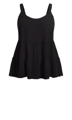 Evans Black Strappy Smock Top -Bold Fit Store 212275BLACK 5