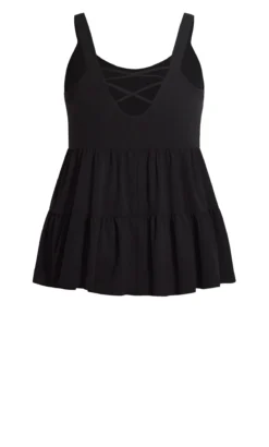 Evans Black Strappy Smock Top -Bold Fit Store 212275BLACK 6