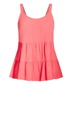 Evans Pink Strappy Tiered Top -Bold Fit Store 212275PINK 5