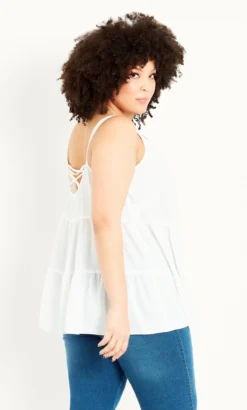 Evans White Tiered Swing Vest Top 7 Evans White Tiered Swing Vest Top -Bold Fit Store 212275WHITE 2